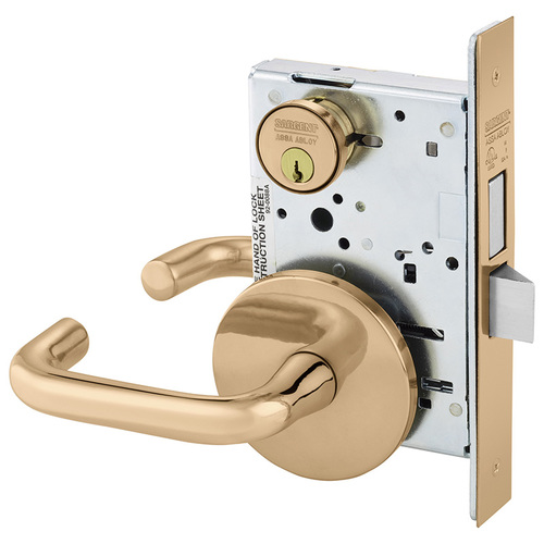 Mortise Lock Bright Bronze Clear Coated