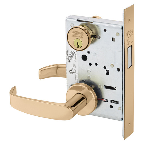 Mortise Lock Bright Bronze Clear Coated