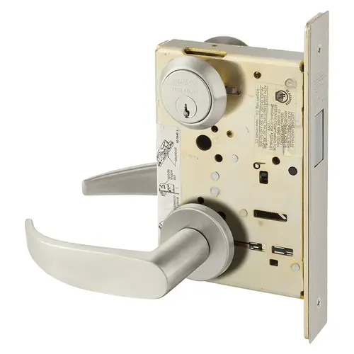 Mortise Lock Satin Nickel Plated Clear Coated