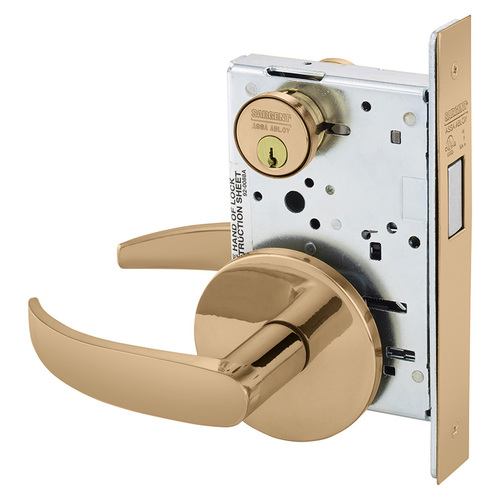 Mortise Lock Bright Bronze Clear Coated