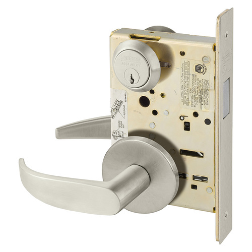 Mortise Lock Satin Nickel Plated Clear Coated