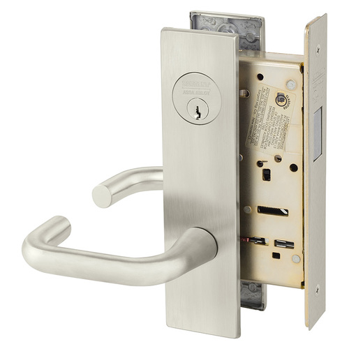 Mortise Lock Satin Nickel Plated Clear Coated