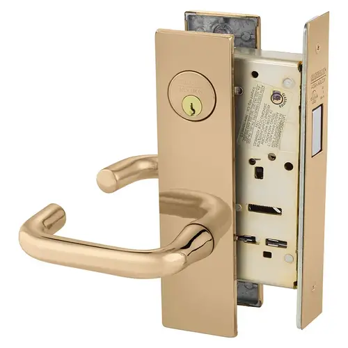 Mortise Lock Bright Bronze Clear Coated