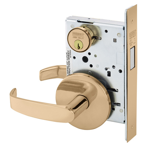 Mortise Lock Bright Bronze Clear Coated