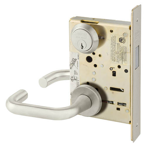 Mortise Lock Satin Nickel Plated Clear Coated