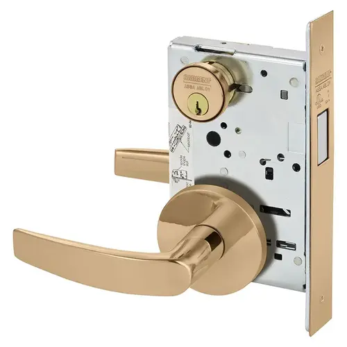 Mortise Lock Bright Bronze Clear Coated