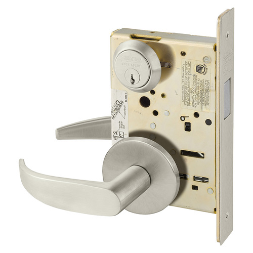 Mortise Lock Satin Nickel Plated Clear Coated