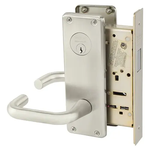 Mortise Lock Satin Nickel Plated Clear Coated