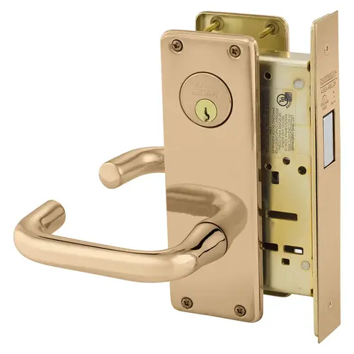 Mortise Lock Bright Bronze Clear Coated