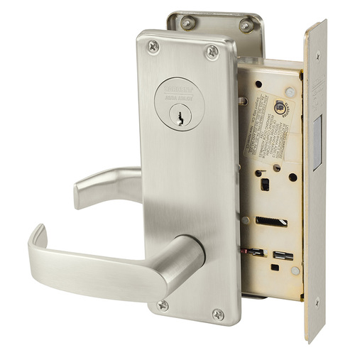 Mortise Lock Satin Nickel Plated Clear Coated