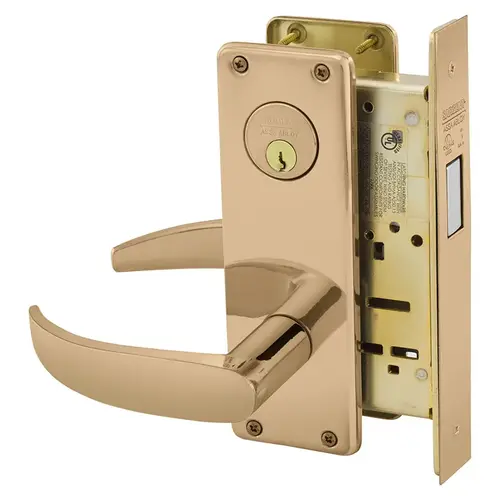 Mortise Lock Bright Bronze Clear Coated