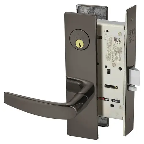 Mortise Lock Oxidized Satin Bronze Relieved Clear Coated