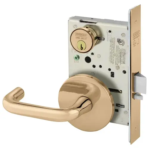 Mortise Lock Bright Bronze Clear Coated