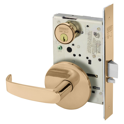 Mortise Lock Bright Bronze Clear Coated