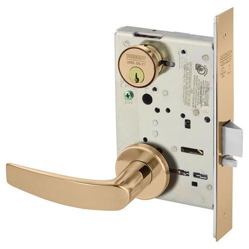 Mortise Lock Bright Bronze Clear Coated