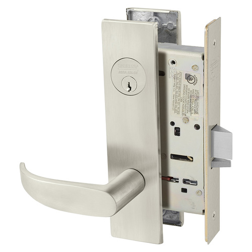 Mortise Lock Satin Nickel Plated Clear Coated