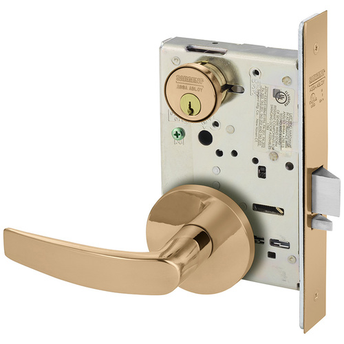 Mortise Lock Bright Bronze Clear Coated