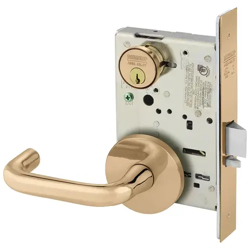 Mortise Lock Bright Bronze Clear Coated