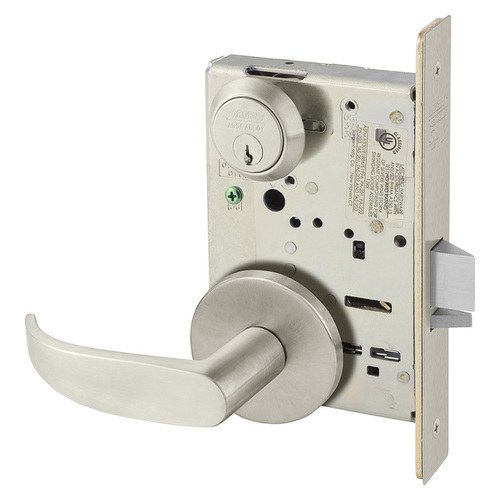 Mortise Lock Satin Nickel Plated Clear Coated