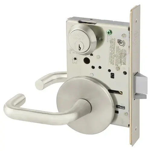 Mortise Lock Satin Nickel Plated Clear Coated