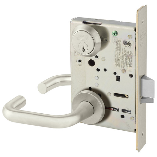 Mortise Lock Satin Nickel Plated Clear Coated