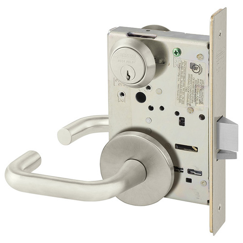 Mortise Lock Satin Nickel Plated Clear Coated