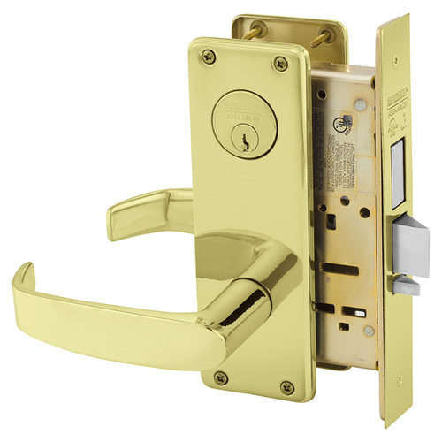 Mortise Lock Bright Brass