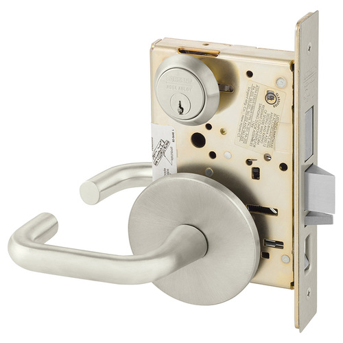 Mortise Lock Satin Nickel Plated Clear Coated