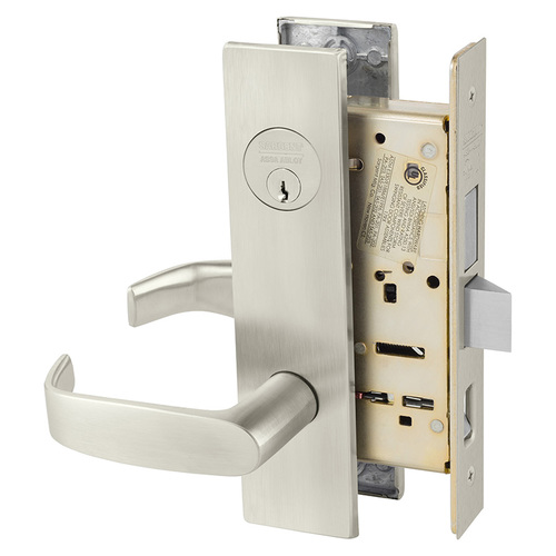 Mortise Lock Satin Nickel Plated Clear Coated