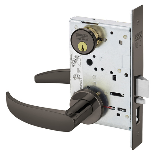 Mortise Lock Oxidized Satin Bronze Relieved Clear Coated