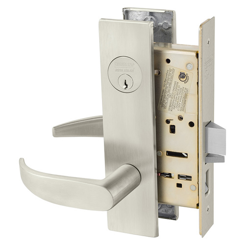 Mortise Lock Satin Nickel Plated Clear Coated