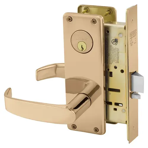 Mortise Lock Bright Bronze Clear Coated