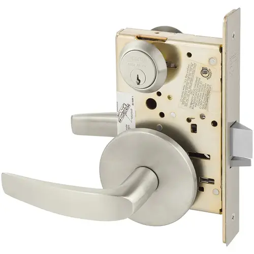 Mortise Lock Satin Nickel Plated Clear Coated