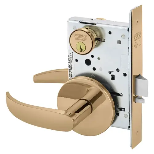 Mortise Lock Bright Bronze Clear Coated