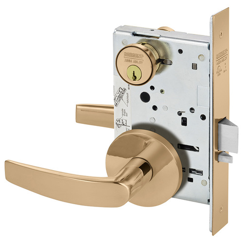 Mortise Lock Bright Bronze Clear Coated