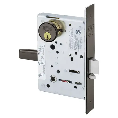 Mortise Lock Oxidized Satin Bronze Relieved Clear Coated