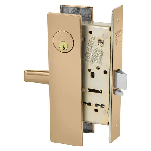 Mortise Lock Bright Bronze Clear Coated