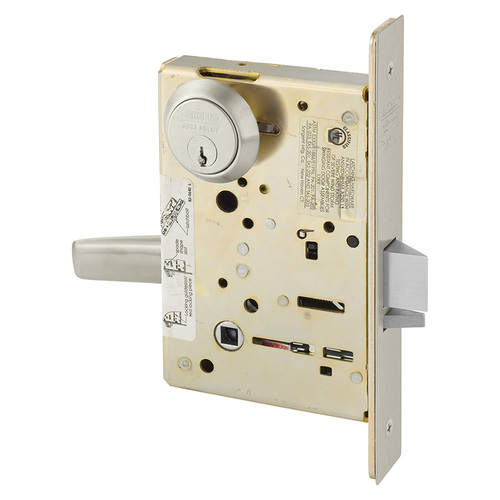 Mortise Lock Satin Nickel Plated Clear Coated