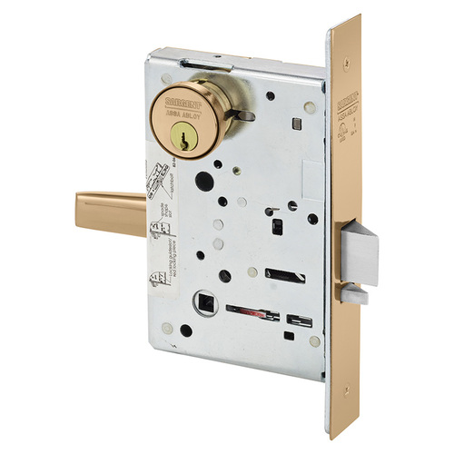 Mortise Lock Bright Bronze Clear Coated