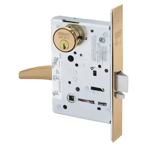 Mortise Lock Bright Bronze Clear Coated