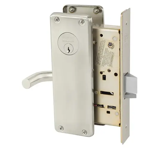 Mortise Lock Satin Nickel Plated Clear Coated