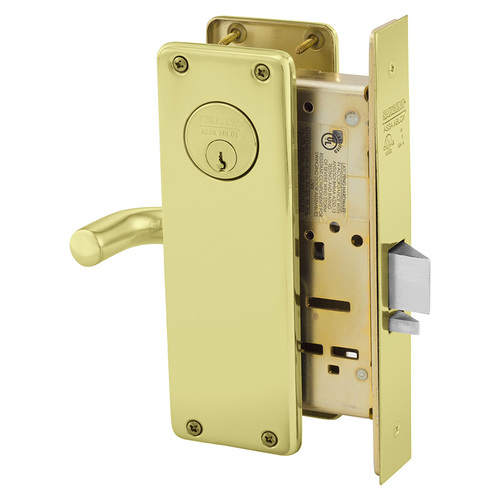 Mortise Lock Bright Brass