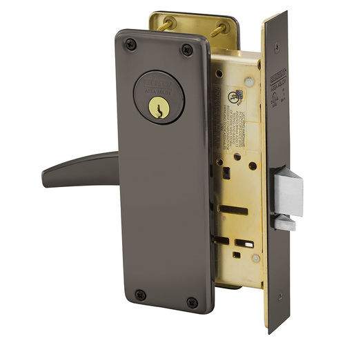 Mortise Lock Oxidized Satin Bronze Relieved Clear Coated