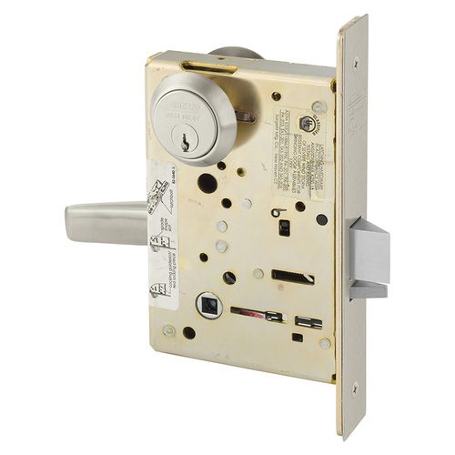 Mortise Lock Satin Nickel Plated Clear Coated