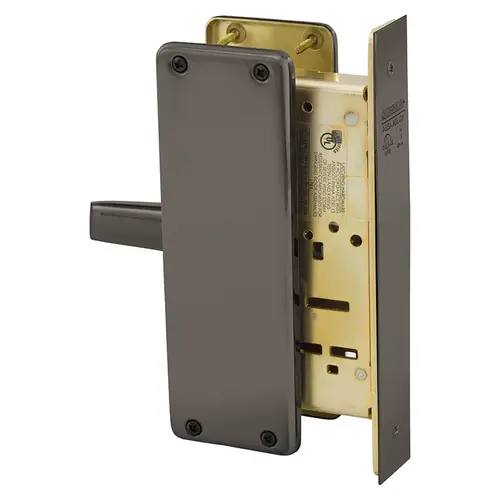 Mortise Lock Oxidized Satin Bronze Relieved Clear Coated