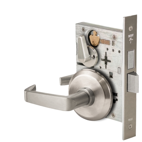 Mortise Lock Satin Nickel Plated Clear Coated