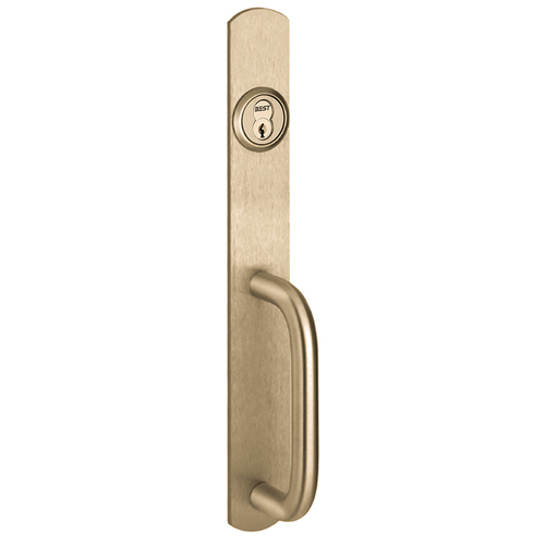 Apex Series Narrow Stile Trim, Key Retracts Latchbolt, C Design Pull, Satin Brass