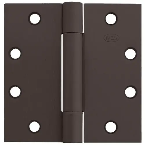 4 1/2" x 4 1/2" 3-Knuckle Spring Hinge, Standard Weight, 4-1/2" x 4-1/2", Oxidized Satin Bronze Over Copper Plated Oil Rubbed