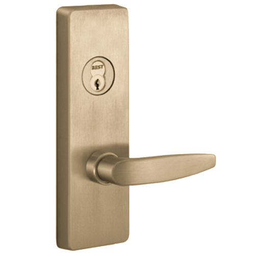 Apex and Olympian Series Wide Stile Trim, Key Controls Lever, B Lever Design, Left Hand Reverse, Vandal Resistant, Retrofit Trim, Satin Brass