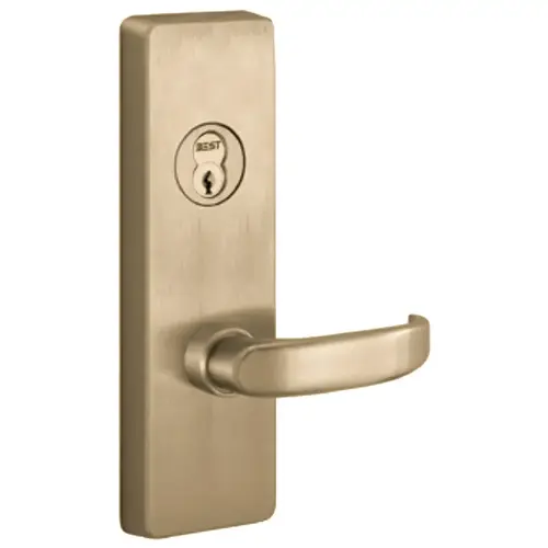 Apex and Olympian Series Wide Stile Trim, Key Controls Lever, D Lever Design, Left Hand Reverse, Vandal Resistant, Requires 1-1/4" Mortise Type Cylinder, Retrofit Trim, Satin Brass